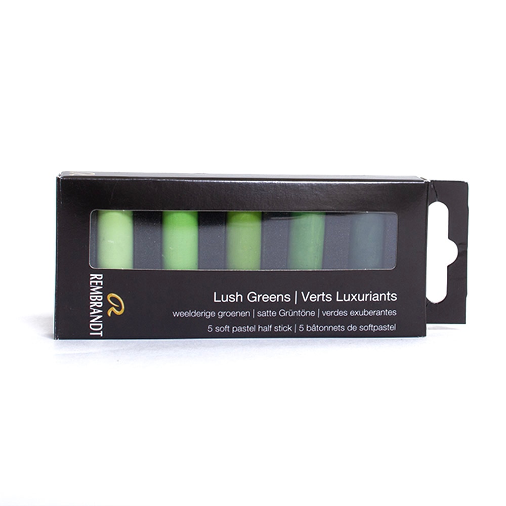 Rembrandt, Green, Pastels, Art & School, Soft, 5 piece, Half Stick, Set, Lush Greens, 675732